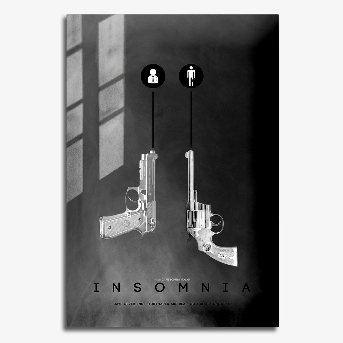 Flex Designs Metal Poster Insomnia Minimalist 11 x 17" Home Goods - Movie 2002 Movie Metal Poster