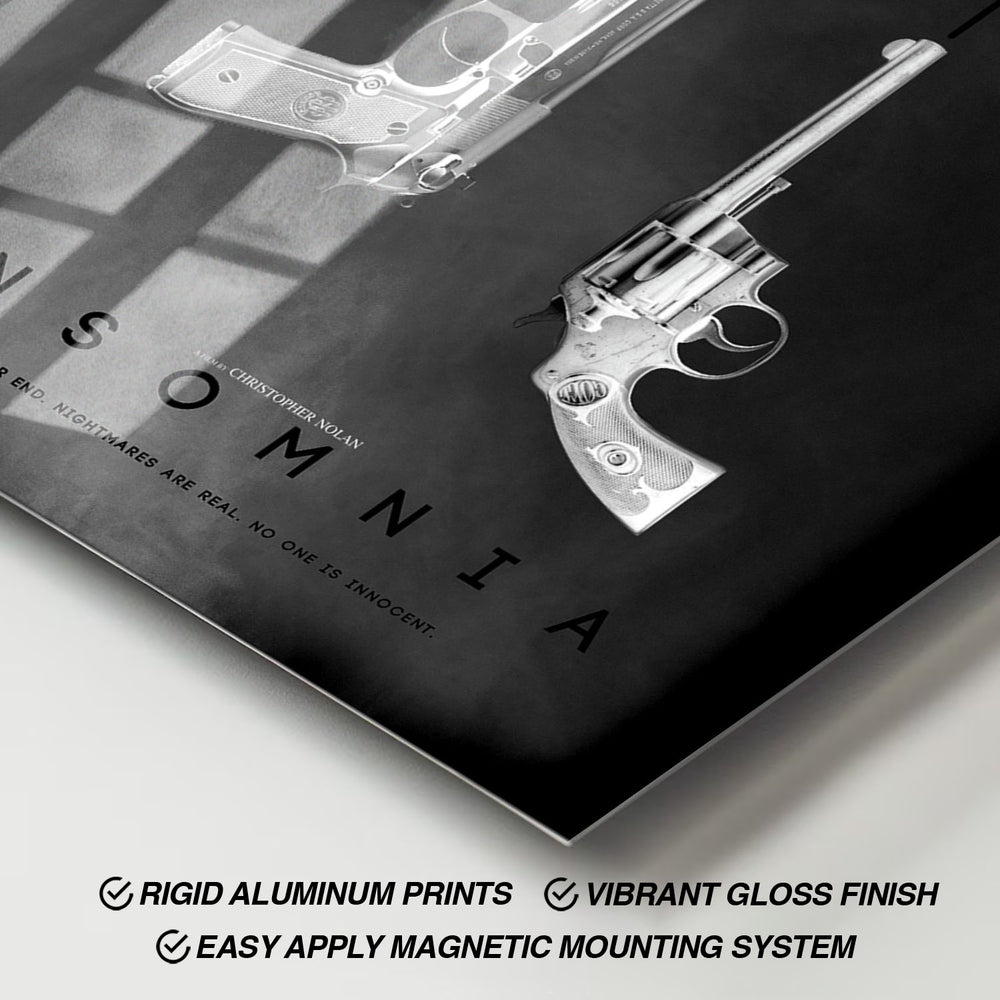 Flex Designs Metal Poster Insomnia Minimalist 11 x 17" Home Goods - Movie 2002 Movie Metal Poster