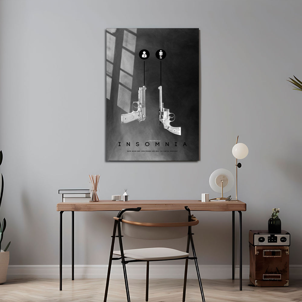 Flex Designs Metal Poster Insomnia Minimalist 5 x 7" Home Goods - Movie 2002 Movie Metal Poster