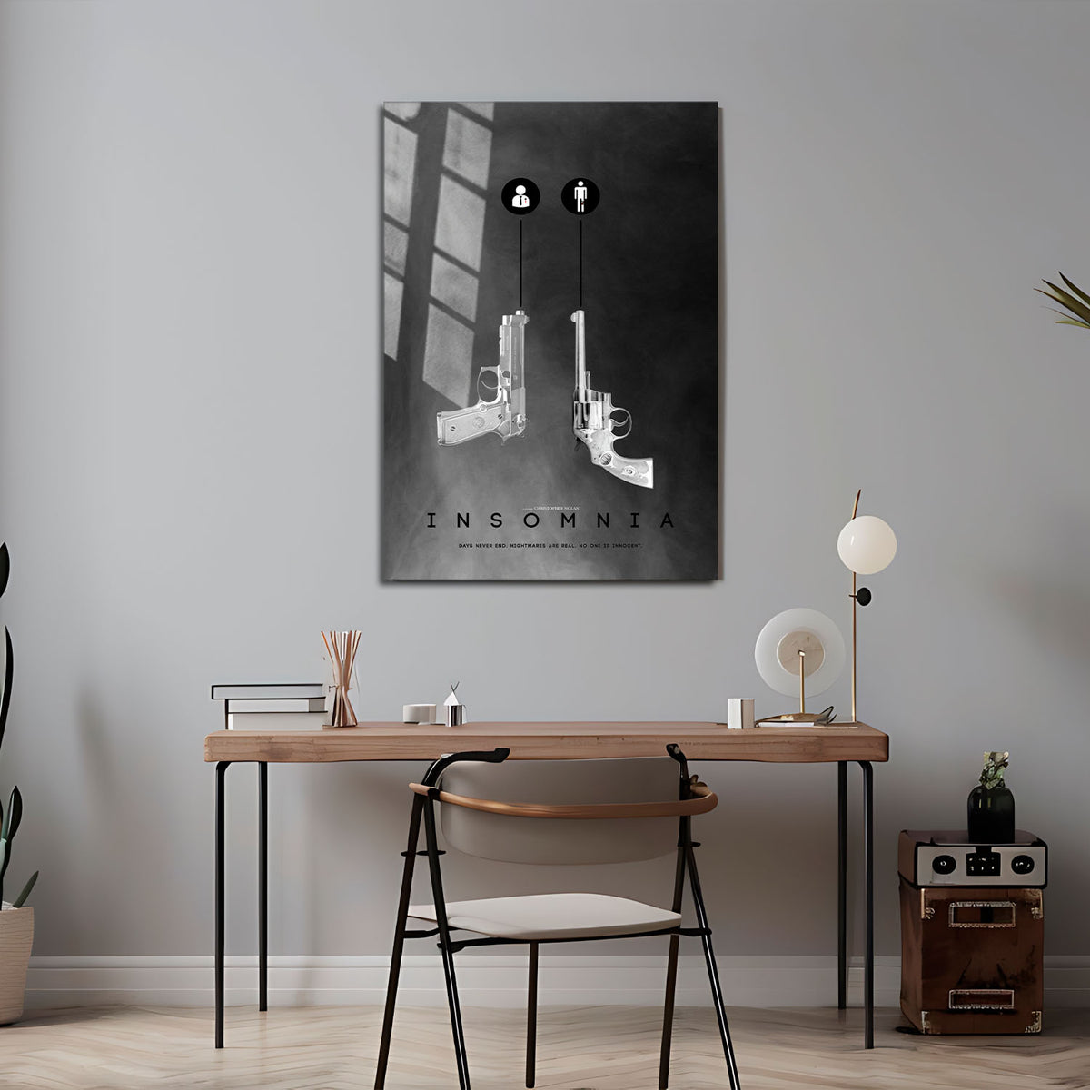 Flex Designs Metal Poster Insomnia Minimalist 5 x 7" Home Goods - Movie 2002 Movie Metal Poster