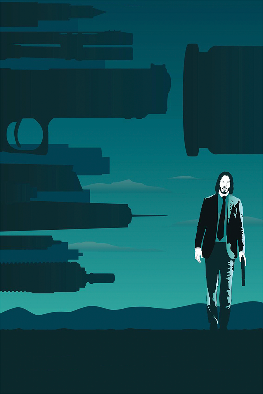 Flex Designs Metal Poster John Wick Sketch 11 x 17" Home Goods - Movie 2014 Movie Metal Poster