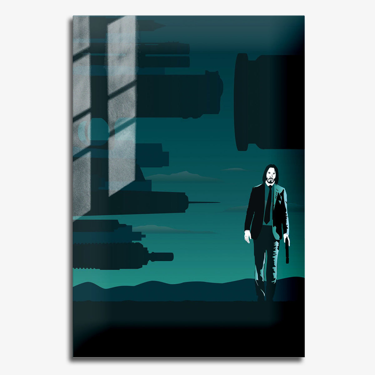 Flex Designs Metal Poster John Wick Sketch 11 x 17" Home Goods - Movie 2014 Movie Metal Poster