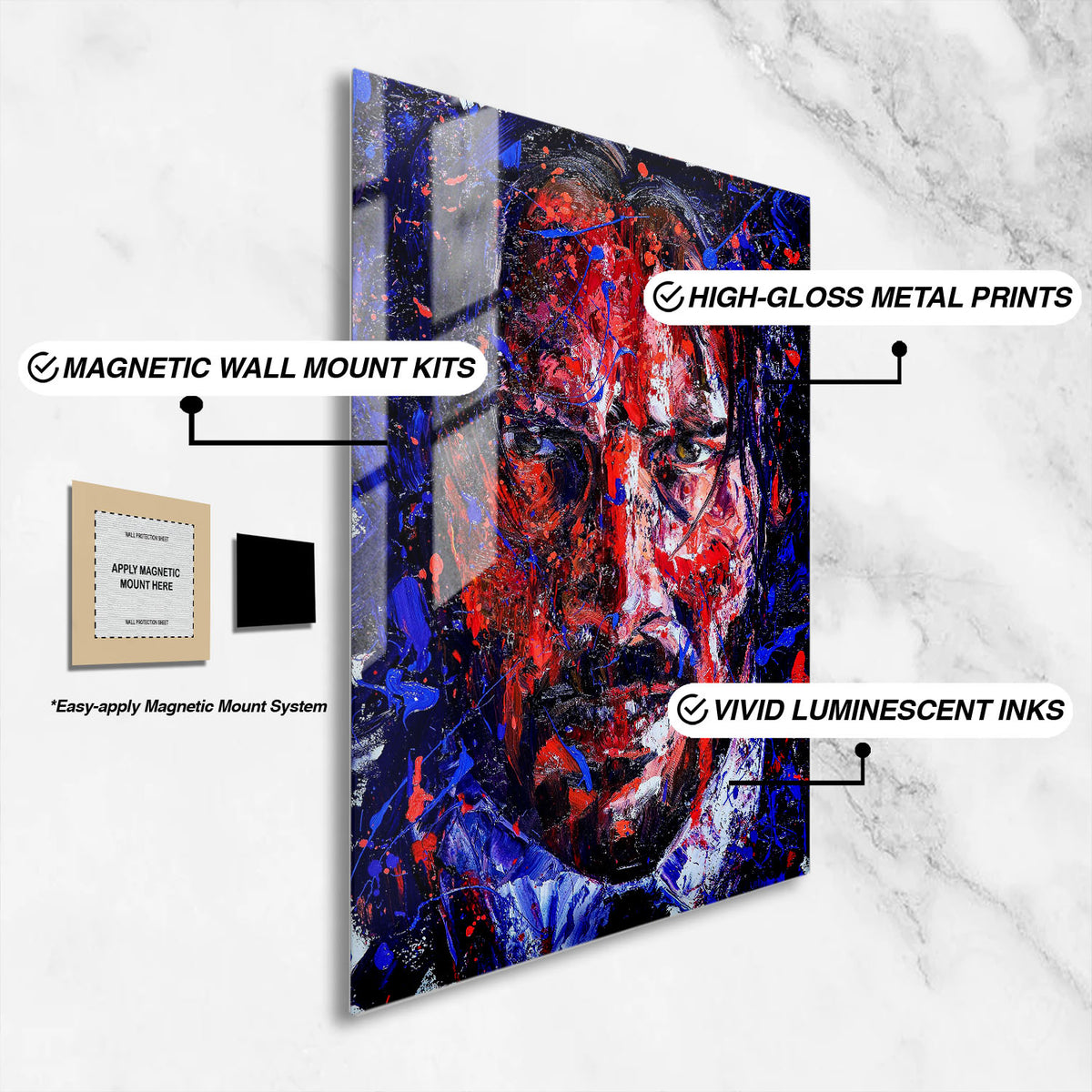 Flex Designs Metal Poster John Wick Collection 16 x 24" Home Goods - Movie 2014 Movie Metal Poster
