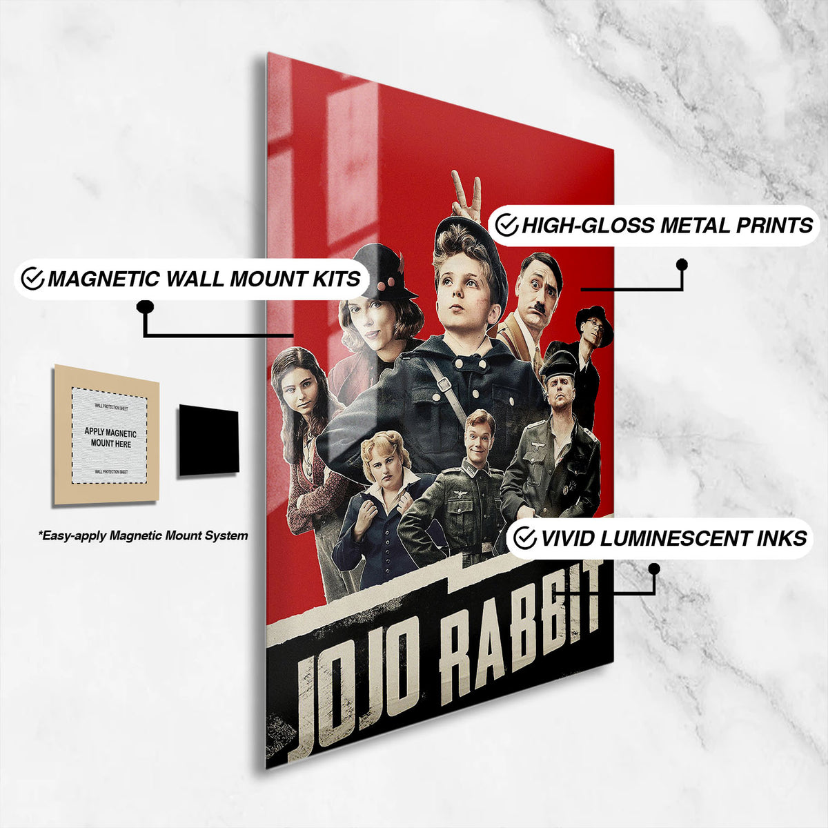 Flex Designs Metal Poster Jojo Rabbit 16 x 24" Home Goods - Movie 2019 Movie Metal Poster
