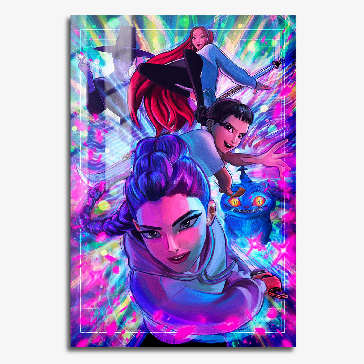 Flex Designs Metal Poster KPop Demon Hunters Textless 11 x 17" Home Goods - Movie 2025 Movie Metal Poster