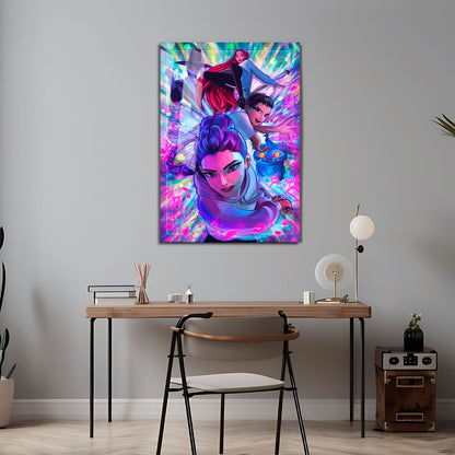 Flex Designs Metal Poster KPop Demon Hunters Textless 5 x 7" Home Goods - Movie 2025 Movie Metal Poster