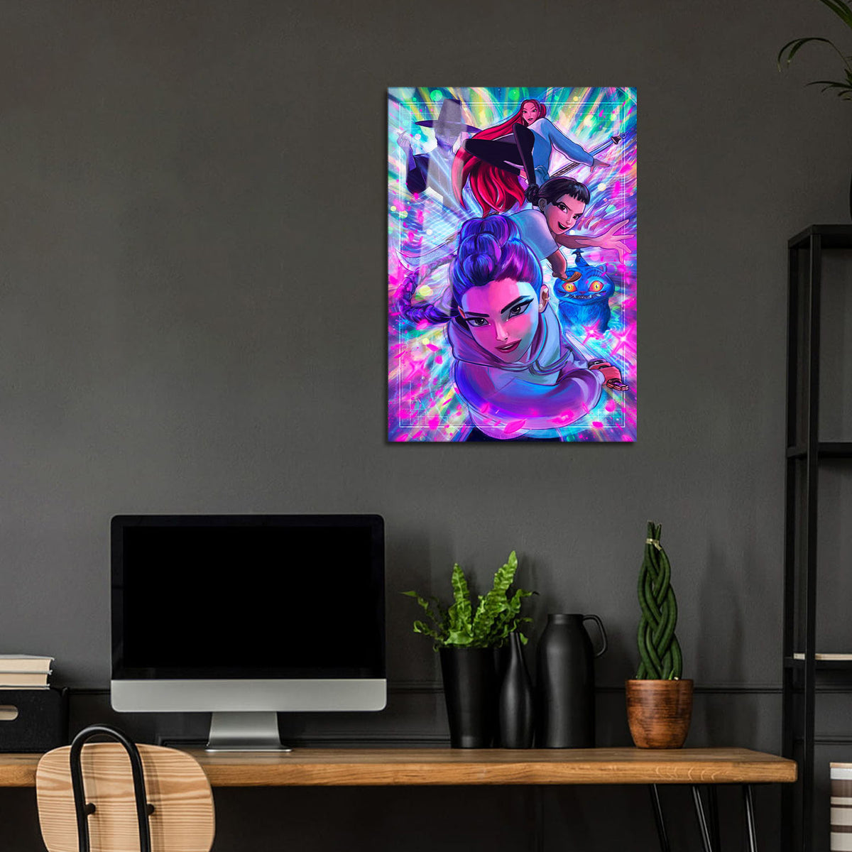 Flex Designs Metal Poster KPop Demon Hunters Textless 24 x 36" Home Goods - Movie 2025 Movie Metal Poster