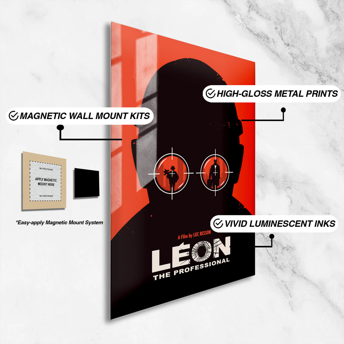 Flex Designs Metal Poster Leon The Professional 16 x 24" Home Goods - Movie 1994 Movie Metal Poster