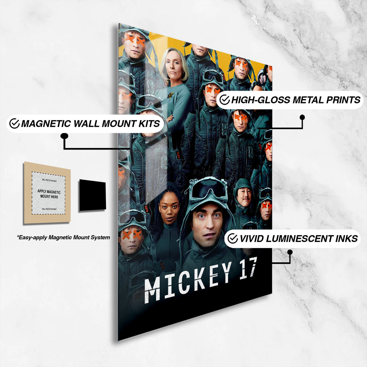Flex Designs Metal Poster Mickey 17 16 x 24" Home Goods - Movie 2025 Movie Metal Poster