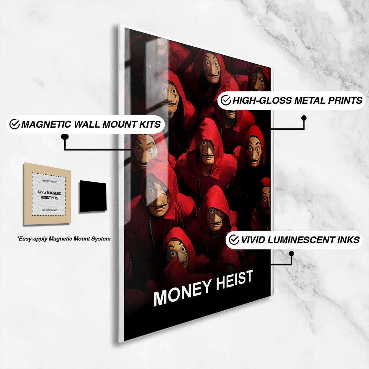Flex Designs Metal Poster Money Heist 16 x 24" Home Goods - TV Show 2017 TV Show Metal Poster