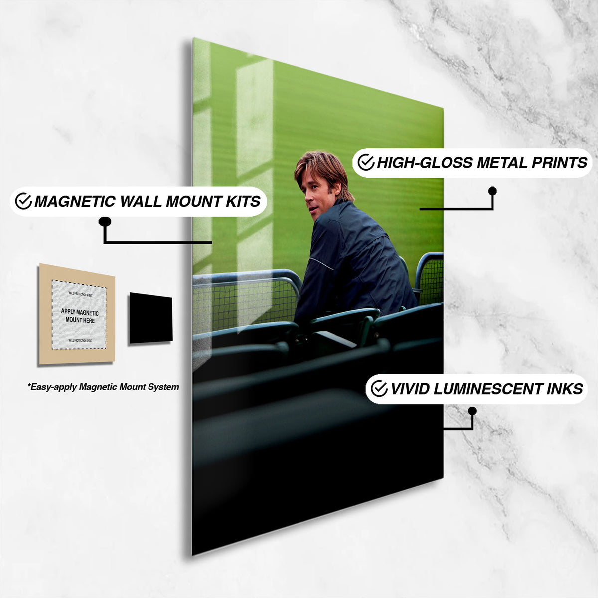 Flex Designs Metal Poster Moneyball Textless 16 x 24" Home Goods - Movie 2011 Movie Metal Poster