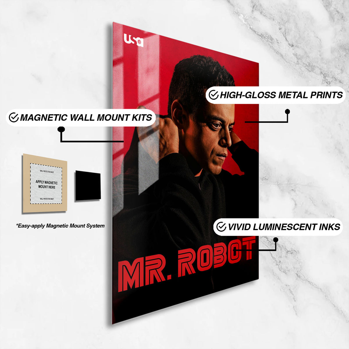 Flex Designs Metal Poster Mr Robot 16 x 24" Home Goods - TV Show 2015 TV Show Metal Poster