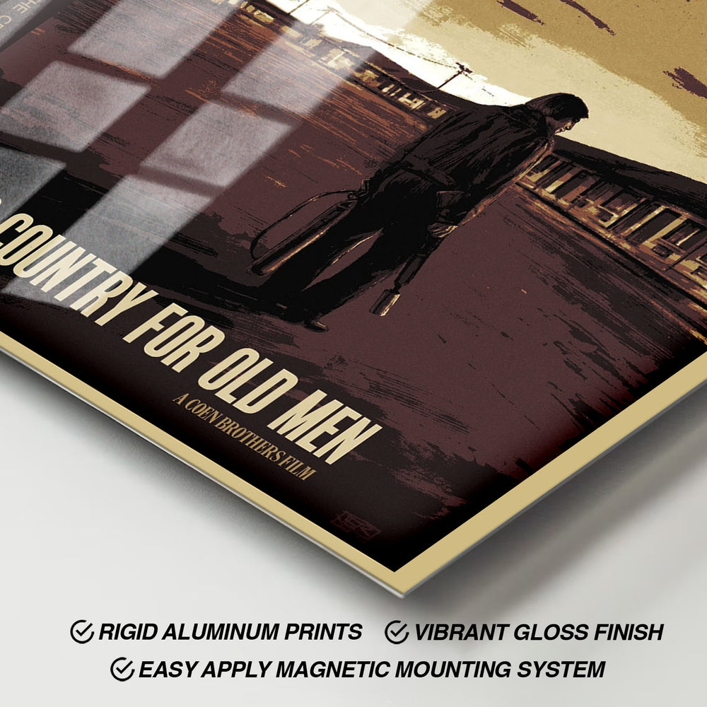 Flex Designs Metal Poster No Country for Old Men Sketch 11 x 17" Home Goods - Movie 2007 Movie Metal Poster