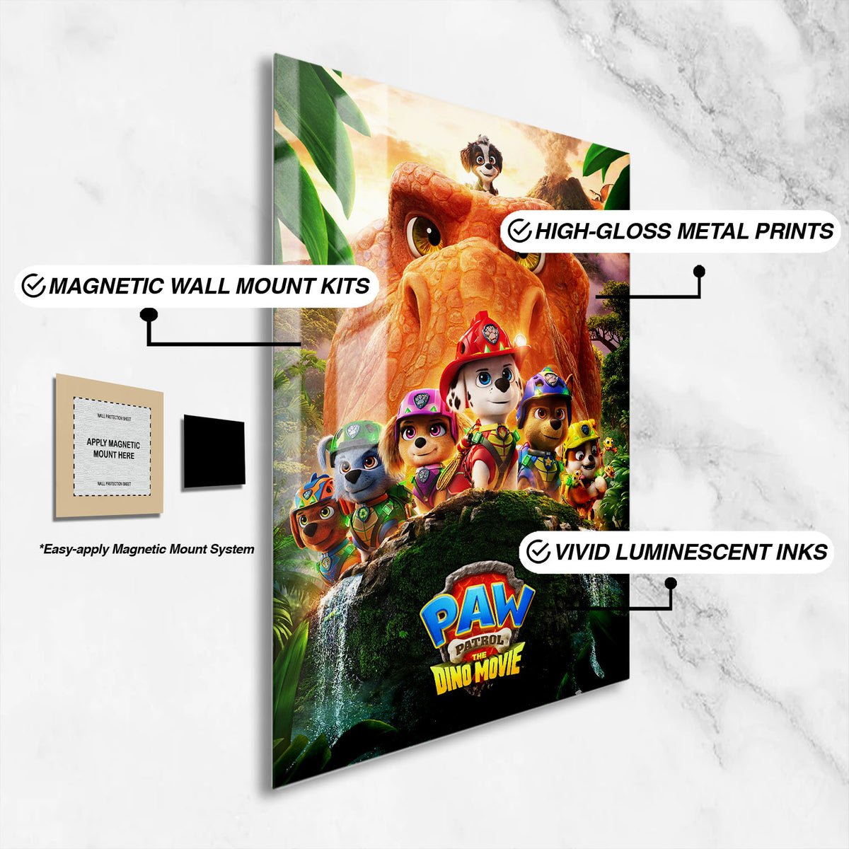 Flex Designs Metal Poster PAW Patrol The Dino Movie 16 x 24" Home Goods - Movie 2026 Movie Metal Poster