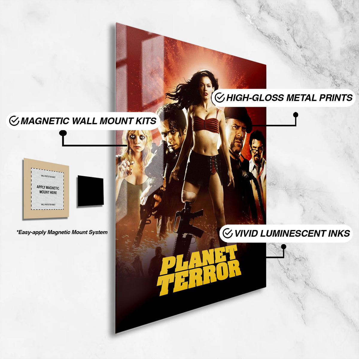 Flex Designs Metal Poster Planet Terror 16 x 24" Home Goods - Movie 2007 Movie Metal Poster