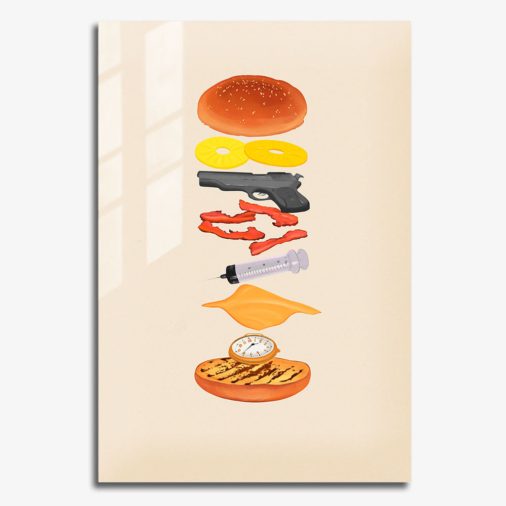 Flex Designs Metal Poster Pulp Fiction Deconstructed 11 x 17" Home Goods - Movie 1994 Movie Metal Poster