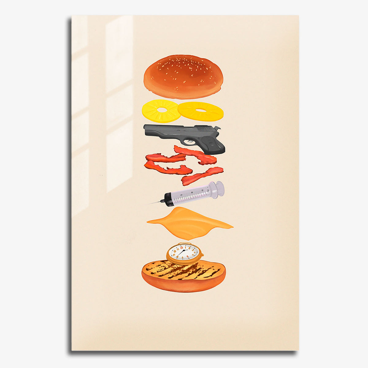 Flex Designs Metal Poster Pulp Fiction Deconstructed 11 x 17" Home Goods - Movie 1994 Movie Metal Poster