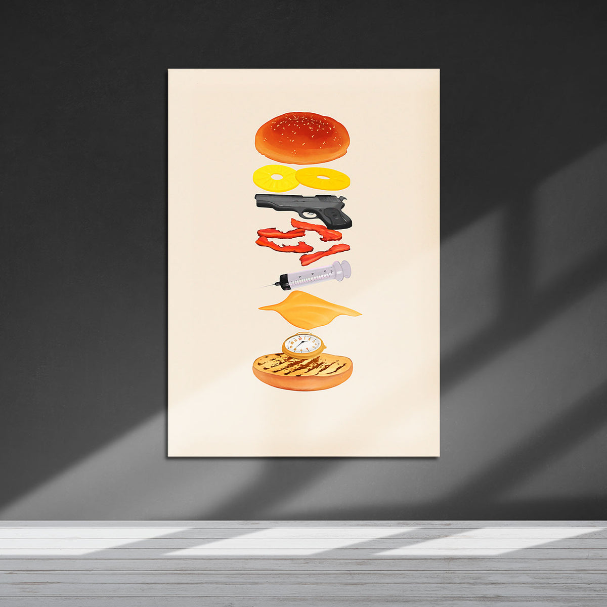 Flex Designs Metal Poster Pulp Fiction Deconstructed 5 x 7" Home Goods - Movie 1994 Movie Metal Poster