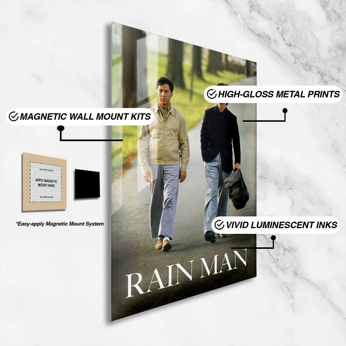 Flex Designs Metal Poster Rain Man 16 x 24" Home Goods - Movie 1988 Movie Metal Poster