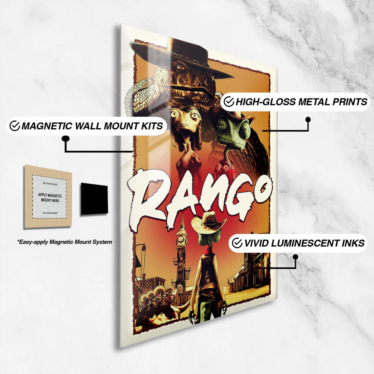 Flex Designs Metal Poster Rango 16 x 24" Home Goods - Movie 2011 Movie Metal Poster