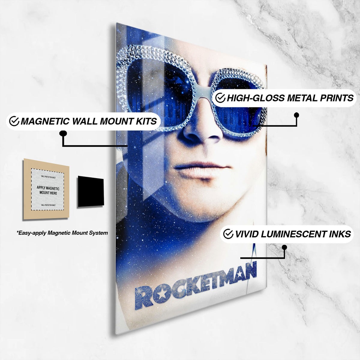 Flex Designs Metal Poster Rocketman 16 x 24" Home Goods - Movie 2019 Movie Metal Poster