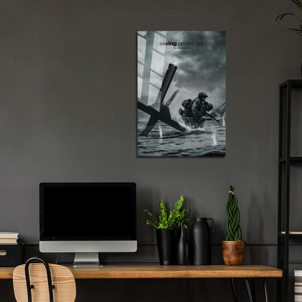 Flex Designs Metal Poster Saving Private Ryan Cinematic 24 x 36" Home Goods - Movie 1998 Movie Metal Poster