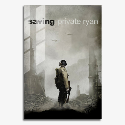 Flex Designs Metal Poster Saving Private Ryan Minimalist 11 x 17" Home Goods - Movie 1998 Movie Metal Poster