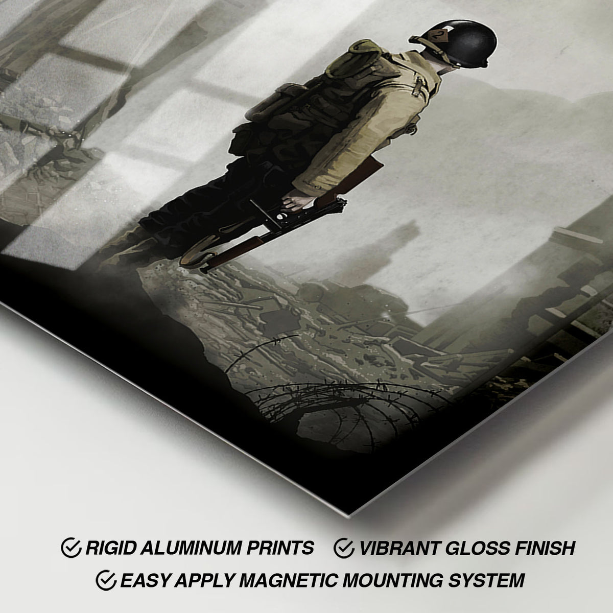 Flex Designs Metal Poster Saving Private Ryan Minimalist 11 x 17" Home Goods - Movie 1998 Movie Metal Poster