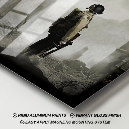 Flex Designs Metal Poster Saving Private Ryan Minimalist 11 x 17" Home Goods - Movie 1998 Movie Metal Poster