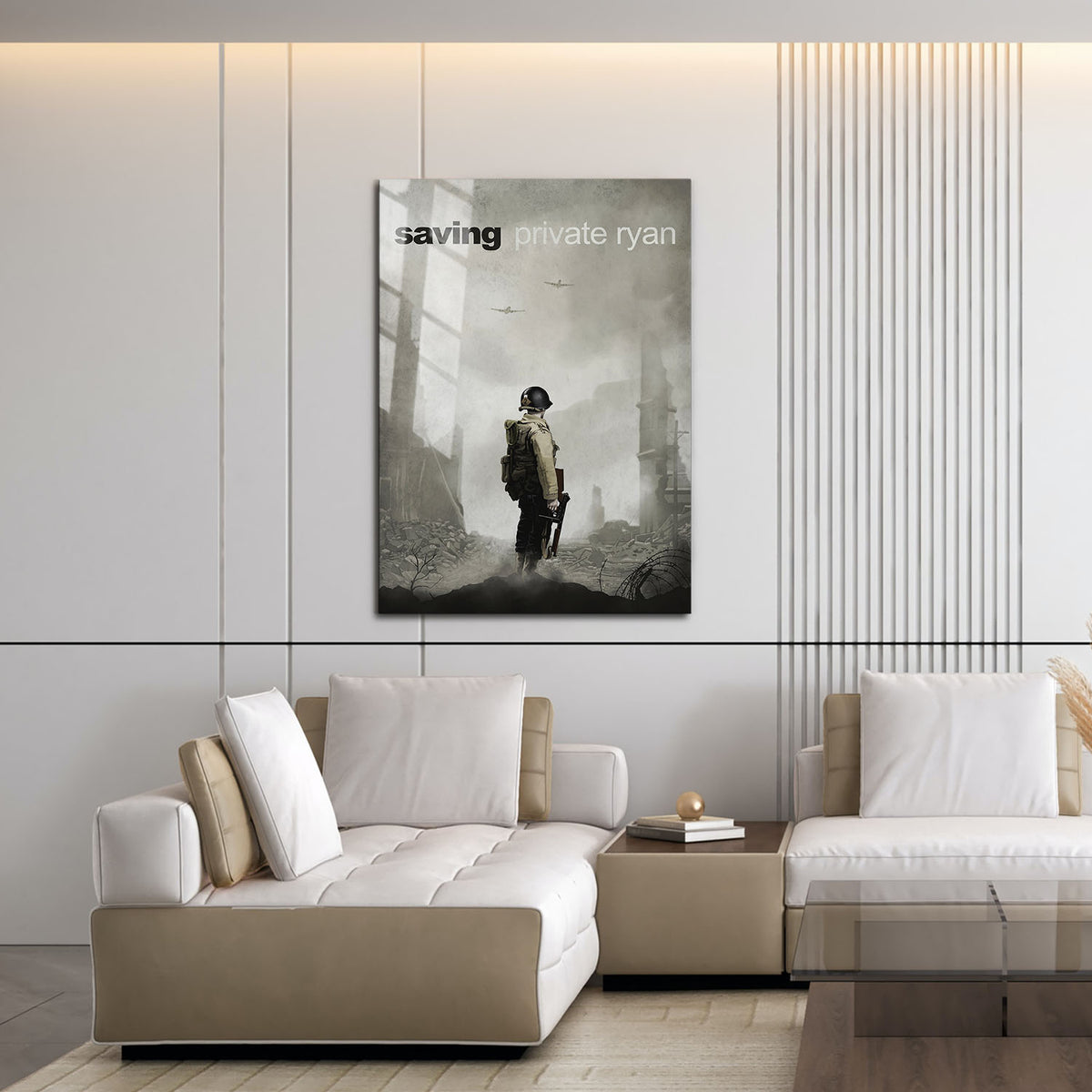 Flex Designs Metal Poster Saving Private Ryan Minimalist 16 x 24" Home Goods - Movie 1998 Movie Metal Poster