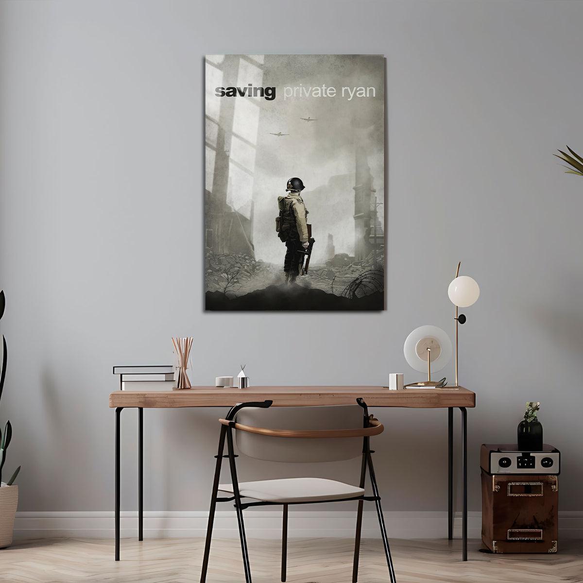 Flex Designs Metal Poster Saving Private Ryan Minimalist 5 x 7" Home Goods - Movie 1998 Movie Metal Poster