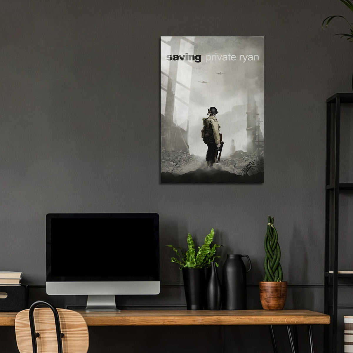 Flex Designs Metal Poster Saving Private Ryan Minimalist 24 x 36" Home Goods - Movie 1998 Movie Metal Poster