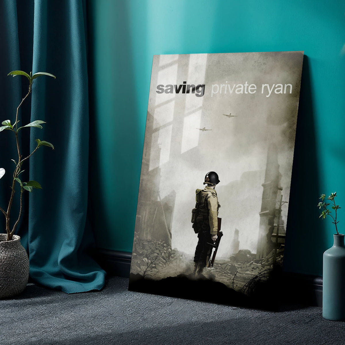 Flex Designs Metal Poster Saving Private Ryan Minimalist 24 x 36" Home Goods - Movie 1998 Movie Metal Poster