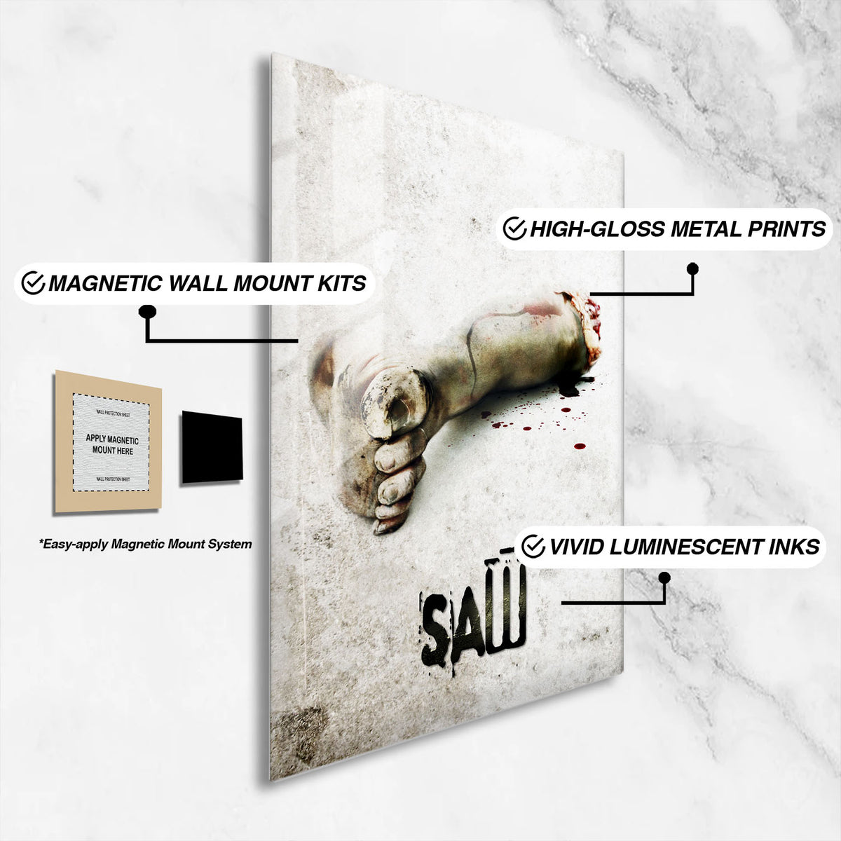 Flex Designs Metal Poster Saw 16 x 24" Home Goods - Movie 2004 Movie Metal Poster