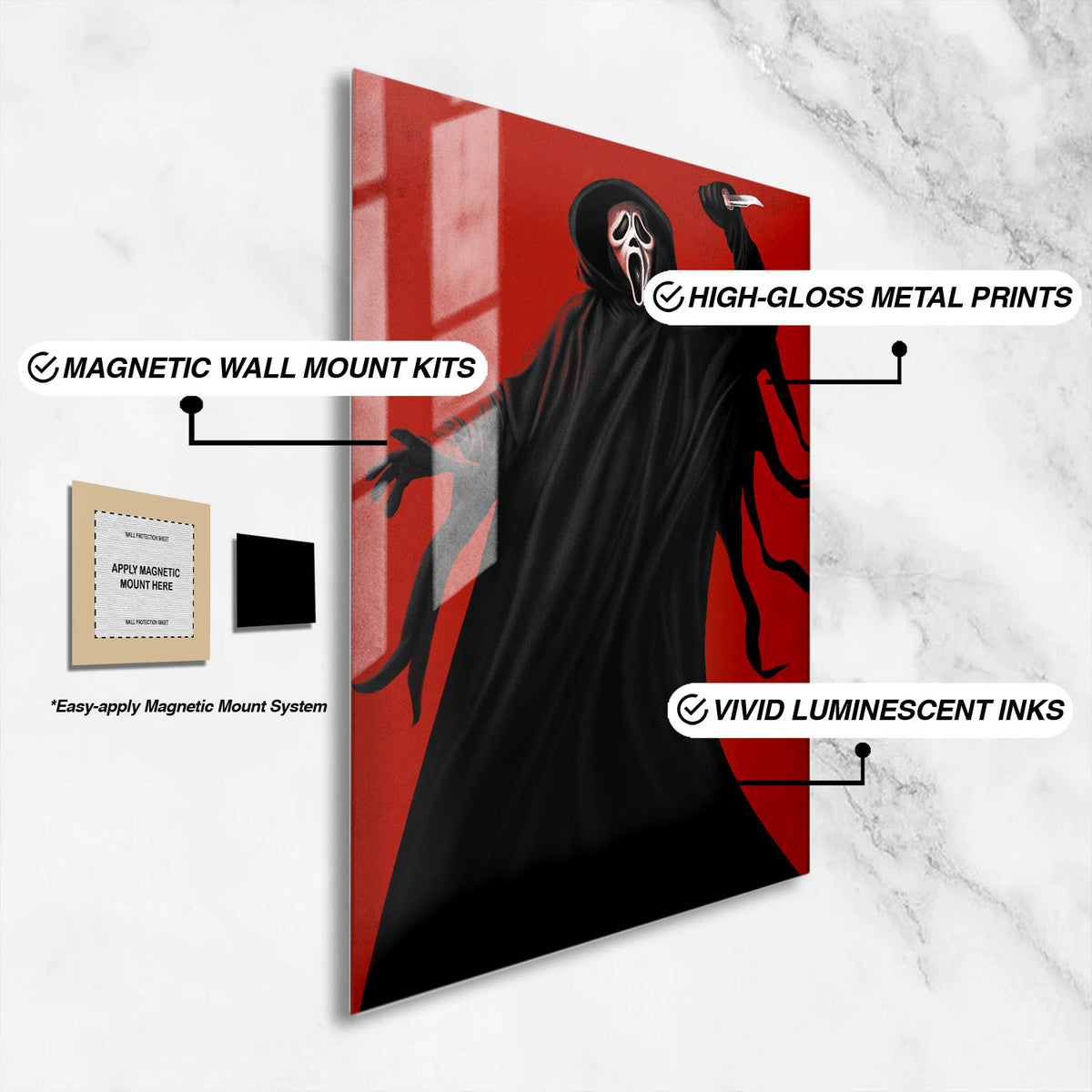 Flex Designs Metal Poster Scream 16 x 24" Home Goods - Movie 2022 Movie Metal Poster