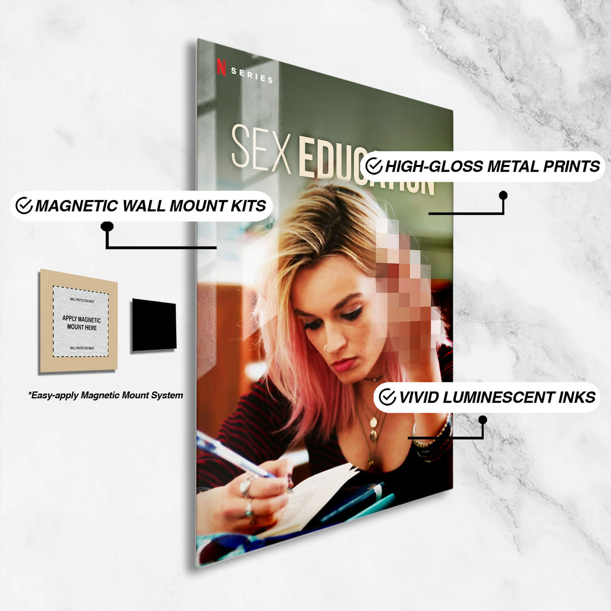 Flex Designs Metal Poster Sex Education 16 x 24" Home Goods - TV Show 2019 TV Show Metal Poster