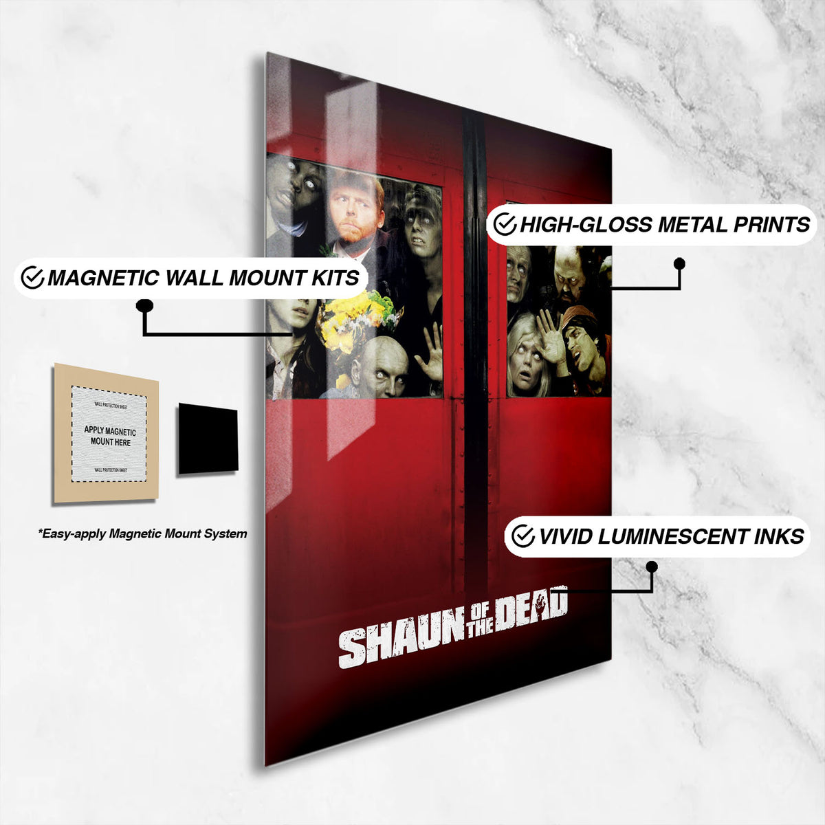 Flex Designs Metal Poster Shaun of the Dead 16 x 24" Home Goods - Movie 2004 Movie Metal Poster