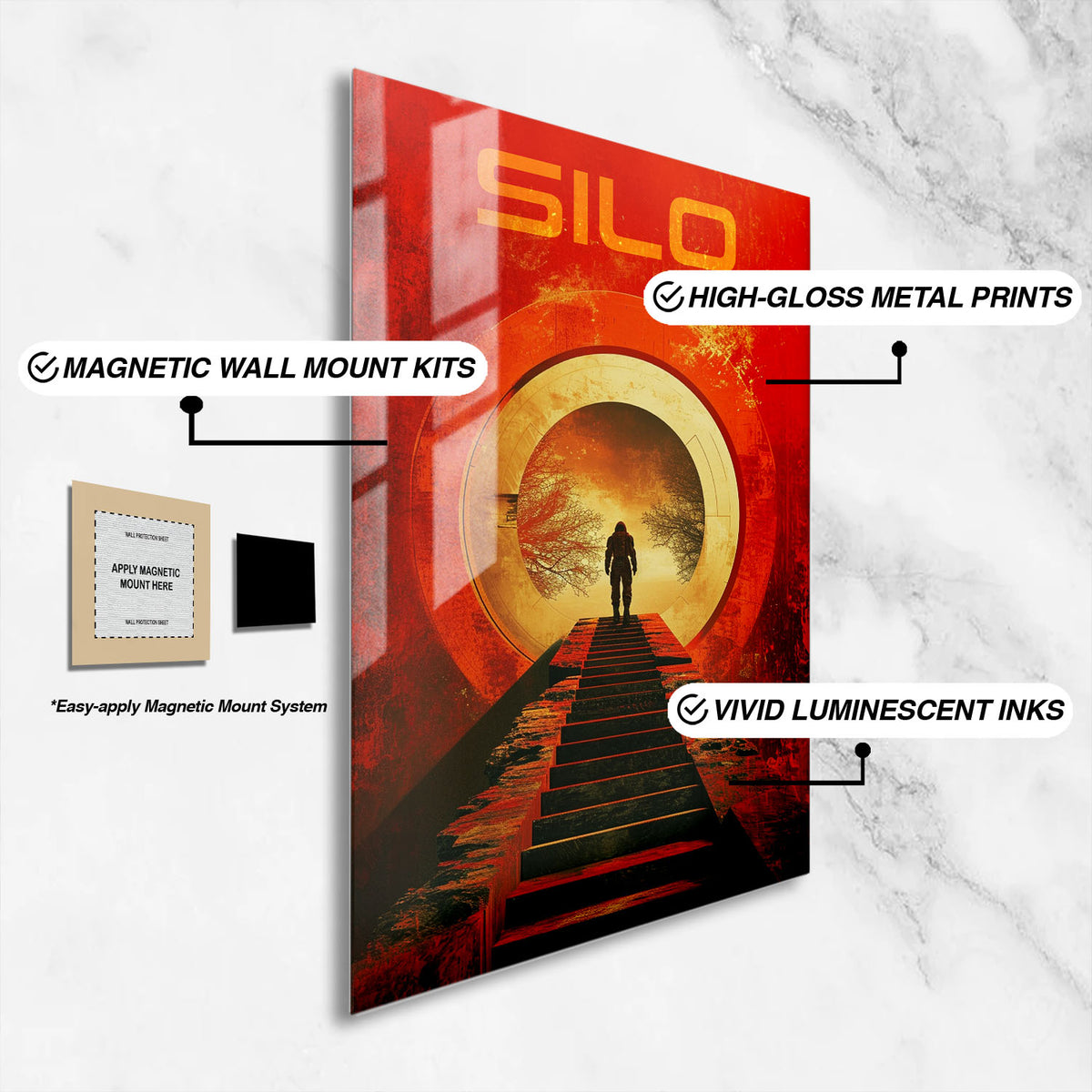 Flex Designs Metal Poster Silo Sketch 16 x 24" Home Goods - TV Show 2023 TV Show Metal Poster