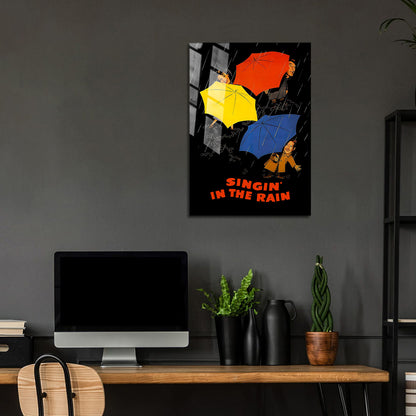 Flex Designs Metal Poster Singin' in the Rain Sketch 24 x 36" Home Goods - Movie 1952 Movie Metal Poster
