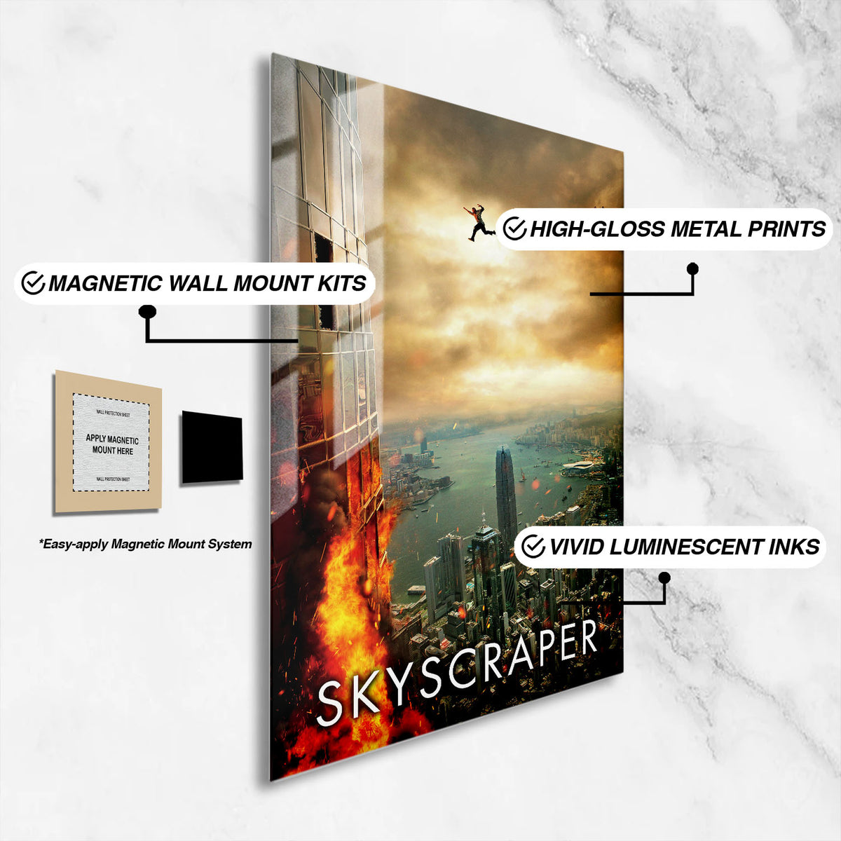 Flex Designs Metal Poster Skyscraper 16 x 24" Home Goods - Movie 2018 Movie Metal Poster