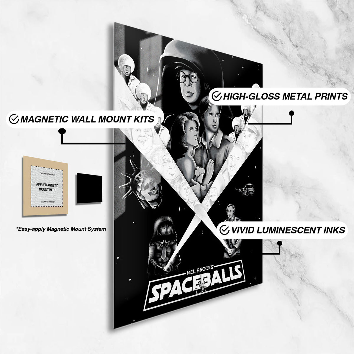 Flex Designs Metal Poster Spaceballs 16 x 24" Home Goods - Movie 1987 Movie Metal Poster