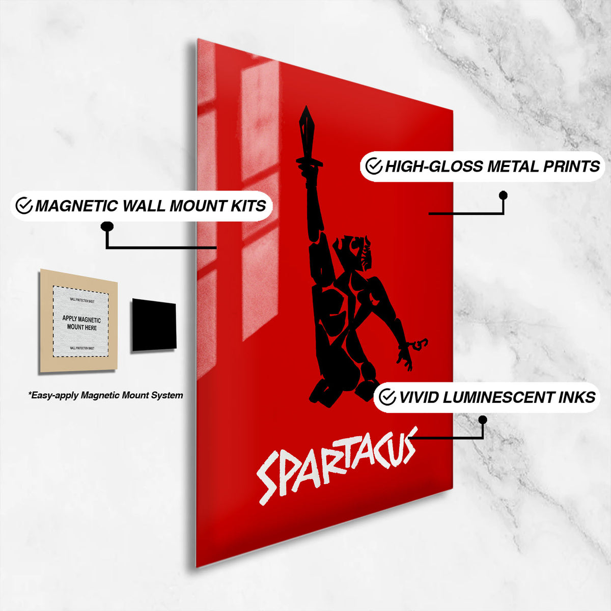 Flex Designs Metal Poster Spartacus 16 x 24" Home Goods - Movie 1960 Movie Metal Poster
