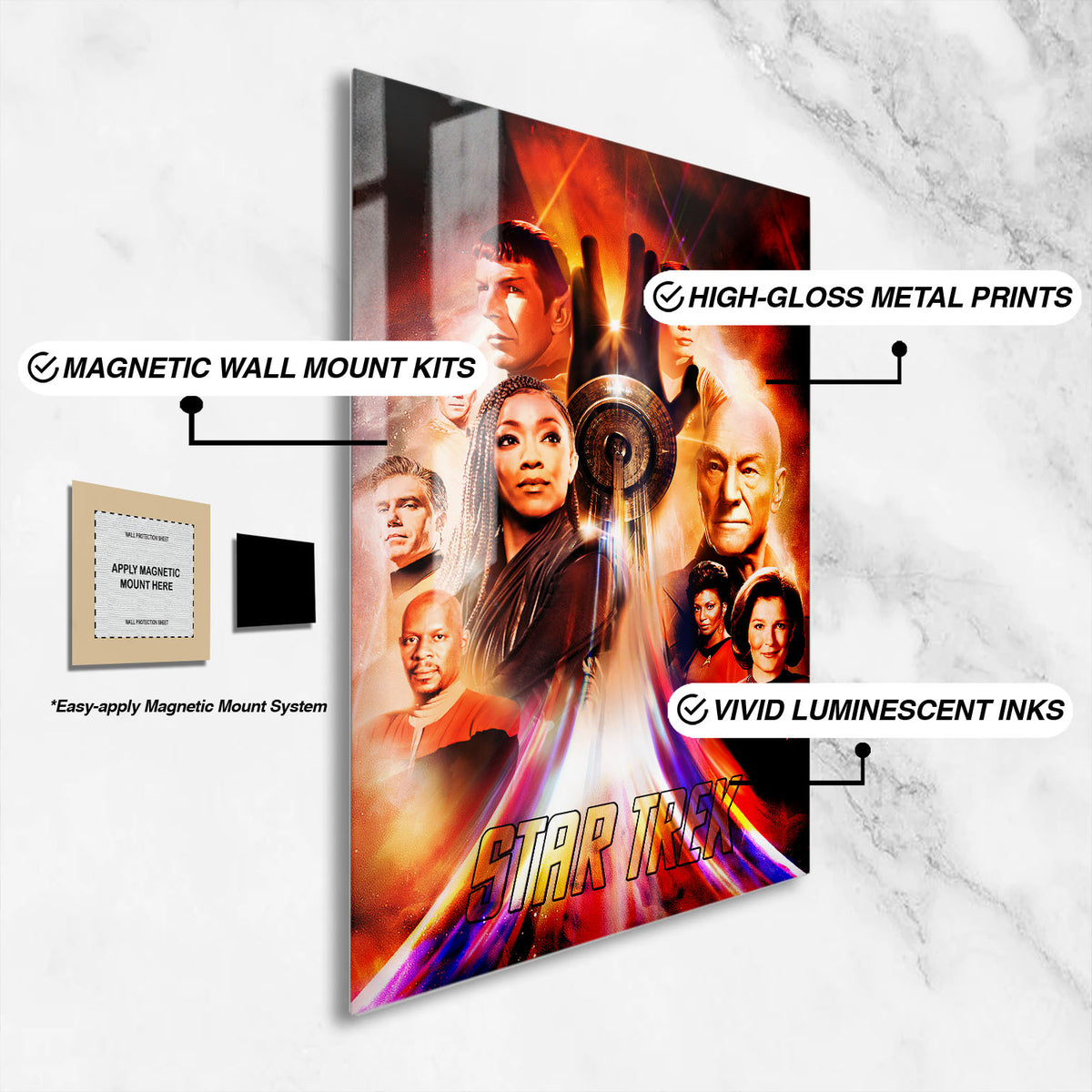 Flex Designs Metal Poster Star Trek TV Collection 16 x 24" Home Goods - TV Show 1966 TV Show Metal Poster