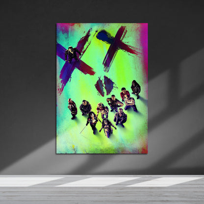 Flex Designs Metal Poster Suicide Squad Neon 5 x 7" Home Goods - Movie 2016 Movie Metal Poster