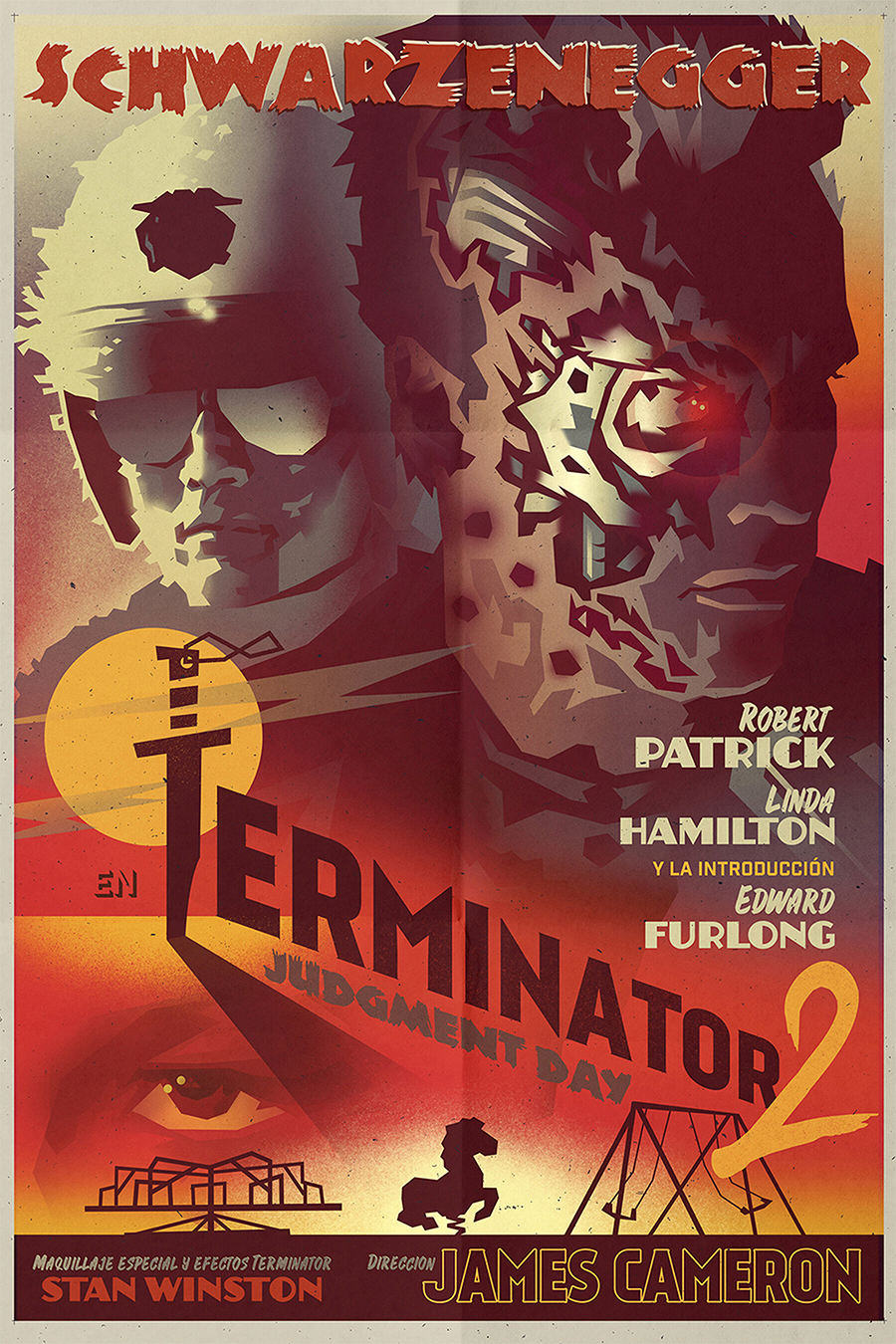 Flex Designs Metal Poster Terminator 2 Judgment Day Sketch 11 x 17" Home Goods - Movie 1991 Movie Metal Poster
