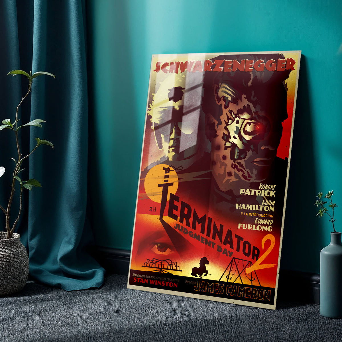 Flex Designs Metal Poster Terminator 2 Judgment Day Sketch 24 x 36" Home Goods - Movie 1991 Movie Metal Poster