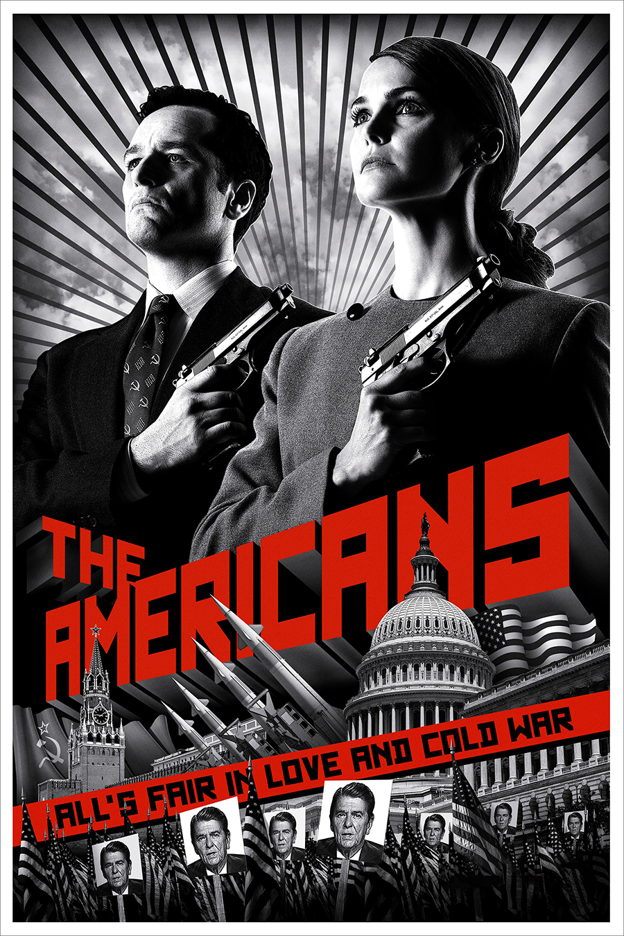 Flex Designs Metal Poster The Americans 11 x 17" Home Goods - TV Show 2013 TV Show Metal Poster