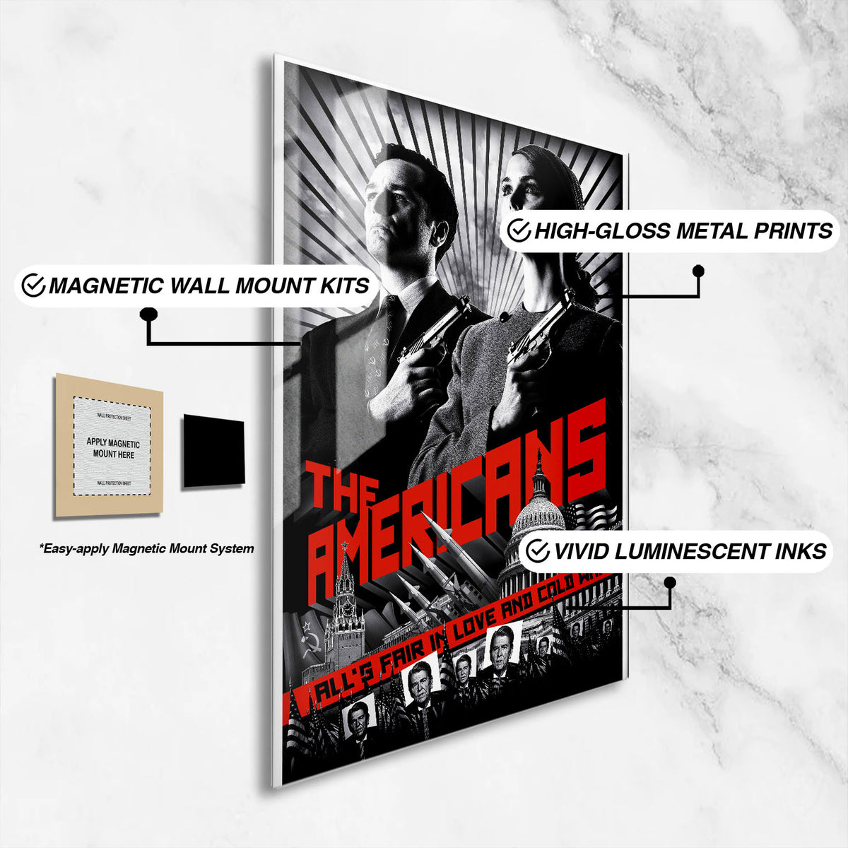 Flex Designs Metal Poster The Americans 16 x 24" Home Goods - TV Show 2013 TV Show Metal Poster