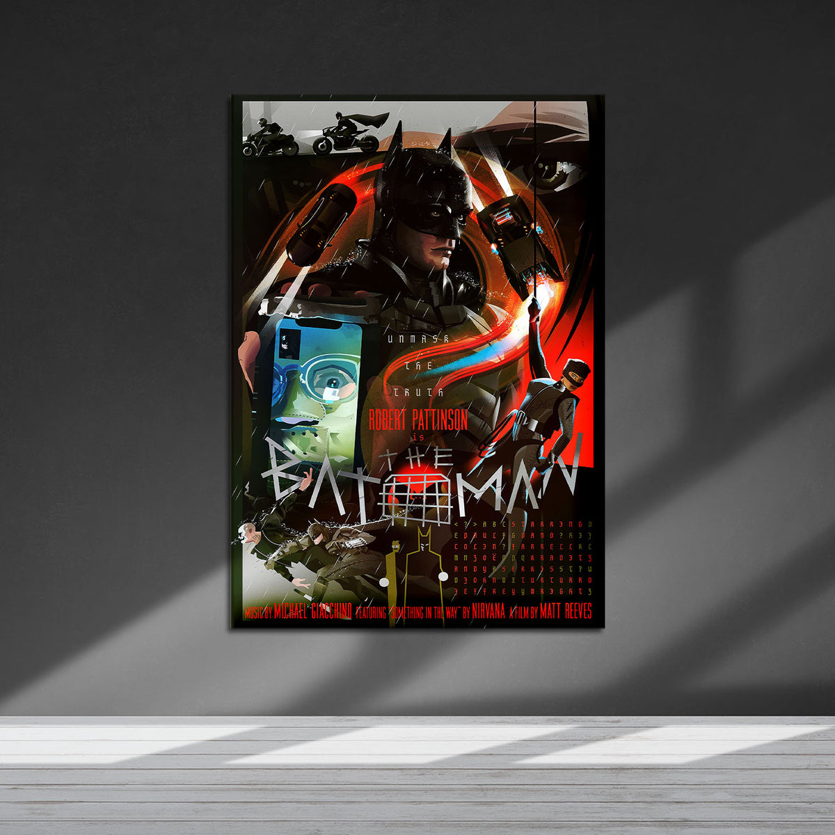Flex Designs Metal Poster The Batman Cartoon 5 x 7" Home Goods - Movie 2022 Movie Metal Poster
