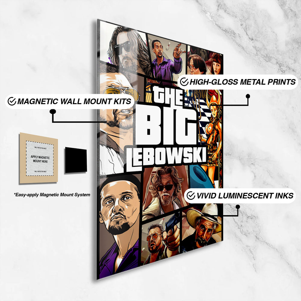 Flex Designs Metal Poster The Big Lebowski Cover 16 x 24" Home Goods - Movie 1998 Movie Metal Poster